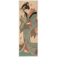 Kikugawa Eizan, 菊川英山 (Kikukawa Eizan 菊川 英山)による浮世絵「Young Woman Holding a Boy Doll」