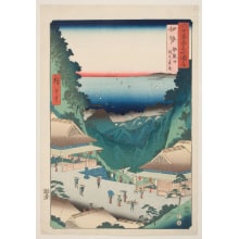 Estampe japonaise "Ise Province: Mount Asama, Teahouses on the Mountain Pass" par Utagawa Hiroshige, 歌川広重 (Utagawa Hiroshige I 歌川 広重)