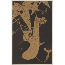 Jakuchu, 伊藤若冲 (Jakuchu Ito)创作的日本版画《Towel Gourd and Honey Bee》