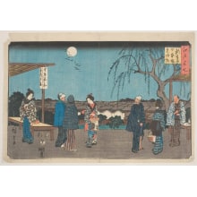 Utagawa Hiroshige, 歌川広重 (Utagawa Hiroshige I 歌川 広重)による浮世絵「Shin Yoshiwara Nihon Zutsumi Mikaeri Yanagi」