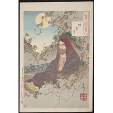Japanese Print "Moonlight through a Crumbling Window" by Tsukioka Yoshitoshi, 月岡芳年 (Tsukioka Yoshitoshi 月岡 芳年)