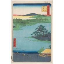 Utagawa Hiroshige, 歌川広重 (Utagawa Hiroshige I 歌川 広重)による浮世絵「Robe-Hanging Pine, Senzoku Pond (Senzoku no ike Kesakakematsu)」