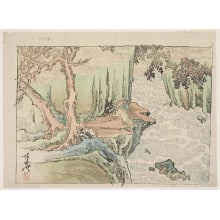 Kawanabe Kyosai, 河鍋暁斎 (Kawanabe Kyosai)による浮世絵「A Mountain Landscape」