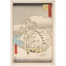 Japanischer Druck "Fujikawa: Falling Snow" von Utagawa Hiroshige, 歌川広重 (Utagawa Hiroshige I 歌川 広重)