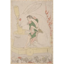 Katsushika Hokusai, 葛飾北斎 (Katsushika Hokusai 葛飾 北斎)による浮世絵「Festival Float for the Year of the Rabbit」