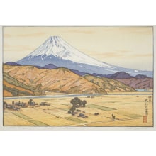 Japanese Print "Mt. Fuji from Ohito, Autumn" by Yoshida Toshi, 吉田遠志 (Toshi Yoshida)