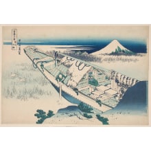 Katsushika Hokusai, 葛飾北斎 (Katsushika Hokusai 葛飾 北斎)による浮世絵「Ushibori in Hitachi Province (Jōshū Ushibori)」