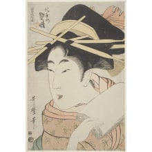 Japanischer Druck "A Keisei Of A Northern Province" von Kitagawa Utamaro, 喜多川歌麿 (Kitagawa Utamaro I 喜多川 歌麿)