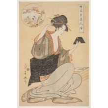 Chokosai Eisho, 鳥高斎栄昌 (Chōkōsai Eishō 鳥高斎 栄昌)による浮世絵「The Hand Mirror」