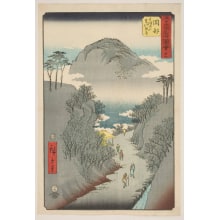Japanischer Druck "Okabe: The Narrow Ivy Path Leading to Mt. Utsu" von Utagawa Hiroshige, 歌川広重 (Utagawa Hiroshige I 歌川 広重)