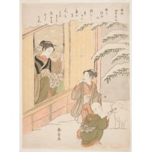 Japanischer Druck "The Twelfth Month" von Suzuki Harunobu, 鈴木春信 (Suzuki Harunobu 鈴木 春信)