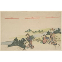 Japanese Print "Gathering Pine Branches" by Katsukawa Shunsen, 勝川春扇 (Katsukawa Shunsen 勝川 春扇)