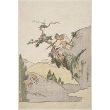 Japanischer Druck "The Deer Hunter" von Kitagawa Utamaro, 喜多川歌麿 (Kitagawa Utamaro I 喜多川 歌麿)