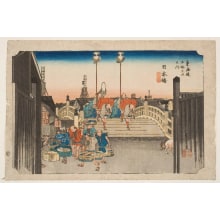 Japanese Print "Nihonbashi: Morning View (Asa no kei)" by Utagawa Hiroshige, 歌川広重 (Utagawa Hiroshige I 歌川 広重)