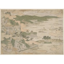 Estampe japonaise "Omi Hakkei" par Unknown, 無款
