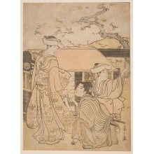 Hosoda Eishi, 細田栄之 (Hosoda Eishi)创作的日本版画《A Cherry Flower Viewing Excursion》