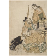 Kitagawa Utamaro, 喜多川歌麿 (Kitagawa Utamaro I 喜多川 歌麿)创作的日本版画《Hideyoshi and Ishida Mitsunari》