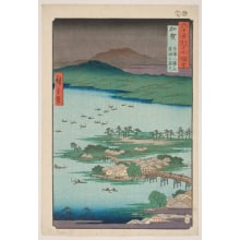 Japanese Print "Kaga Province: The Eight Wonders of Kanazawa, The Fishing Fires on Lake Renko" by Utagawa Hiroshige, 歌川広重 (Utagawa Hiroshige I 歌川 広重)
