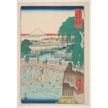 Japanese Print "Ichikoku Bridge in the Eastern Capital (Tōto Ichikokubashi)" by Utagawa Hiroshige, 歌川広重 (Utagawa Hiroshige I 歌川 広重)