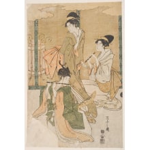 Hosoda Eishi, 細田栄之 (Hosoda Eishi)创作的日本版画《A Musicale In A Great House》