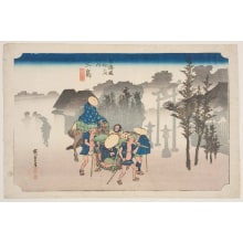 Japanese Print "Mishima: Asa Kiri" by Utagawa Hiroshige, 歌川広重 (Utagawa Hiroshige I 歌川 広重)
