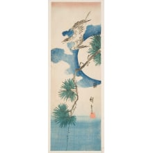 Estampe japonaise "Pine Branch, the Disk of the Full Moon and a Cuckoo" par Utagawa Hiroshige, 歌川広重 (Utagawa Hiroshige I 歌川 広重)