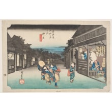 Japanese Print "Goyu: Tabibito Ryujo" by Utagawa Hiroshige, 歌川広重 (Utagawa Hiroshige I 歌川 広重)