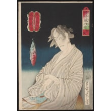Estampe japonaise "Strange wind: Onoe Kikugorō V as the ghost of the fisherman Kansaku" par Tsukioka Yoshitoshi, 月岡芳年 (Tsukioka Yoshitoshi 月岡 芳年)