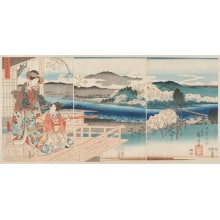 Estampe japonaise "Furyu Genji: E-Awase" par Utagawa Hiroshige, 歌川広重 (Utagawa Hiroshige I 歌川 広重)