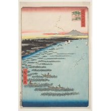 Utagawa Hiroshige, 歌川広重 (Utagawa Hiroshige I 歌川 広重)による浮世絵「Minami-Shinagawa and Samezu Coast」