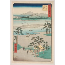 Japanese Print "Mitsuki: Ferry Boats on the Tenryu River" by Utagawa Hiroshige, 歌川広重 (Utagawa Hiroshige I 歌川 広重)