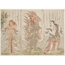 Estampe japonaise "Final Scene Of Kite Kaeru Nichiki No Wakayagi" par Katsukawa Shunsho, 勝川春章 (Katsukawa Shunshō 勝川 春章)