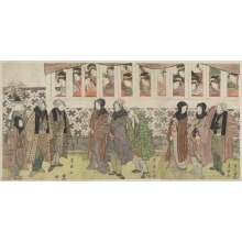 Japanischer Druck "Looking out at Them" von Utagawa Toyokuni I, 歌川豊国 (Utagawa Toyokuni I 歌川 豊国)