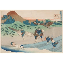 Japanischer Druck "Poem by Jitō Tennō" von Katsushika Hokusai, 葛飾北斎 (Katsushika Hokusai 葛飾 北斎)