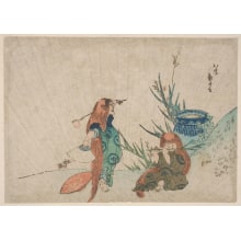 Japanischer Druck "Two Shōjō" von Katsushika Hokusai, 葛飾北斎 (Katsushika Hokusai 葛飾 北斎)
