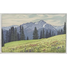 Japanese Print "Mt. Holy Cross, Vail, Colorado" by Yoshida Toshi, 吉田遠志 (Yoshida, Toshi)