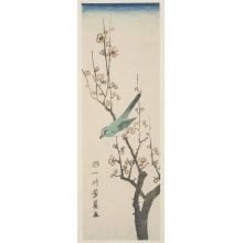 Japanese Print "Kobai Ni Uguisu" by Utagawa Yoshikazu, 歌川芳員 (Utagawa Yoshikazu)
