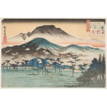 Japanese Print "The Evening Bell at Mii-Dera" by Utagawa Hiroshige, 歌川広重 (Utagawa Hiroshige I 歌川 広重)