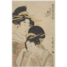 Japanischer Druck "Yoso-Oi Of Matsuba-Ya" von Kitagawa Utamaro, 喜多川歌麿 (Kitagawa Utamaro I 喜多川 歌麿)