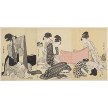 Japanischer Druck "Needlework" von Kitagawa Utamaro, 喜多川歌麿 (Kitagawa Utamaro I 喜多川 歌麿)
