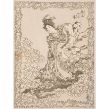 Estampe japonaise "A Picture of Gonto-Myo at Itsukushima" par Katsushika Hokusai, 葛飾北斎 (Katsushika Hokusai 葛飾 北斎)