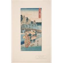 Estampe japonaise "Scene From Act Iii, The Meeting between O Karu and Her Lover Hayaano Kanpei" par Utagawa Hiroshige, 歌川広重 (Utagawa Hiroshige I 歌川 広重)