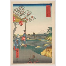 Japanese Print "Fuji-View Teahouse at Zōshigaya (Zōshigaya Fujimi chaya)" by Utagawa Hiroshige, 歌川広重 (Utagawa Hiroshige I 歌川 広重)