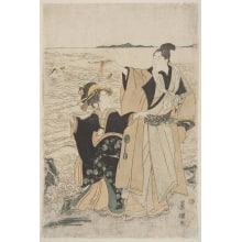 Japanese Print "On the Beach at Ise" by Utagawa Toyokuni I, 歌川豊国 (Utagawa Toyokuni I 歌川 豊国)