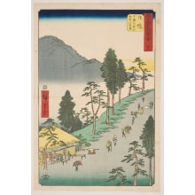 Estampe japonaise "No. 26, Nissaka: Distant View of Mount Mugen from Mount Sayononaka (Nissaka, Sayonoyamanaka Mukenzan enbō)" par Utagawa Hiroshige, 歌川広重 (Utagawa Hiroshige I 歌川 広重)