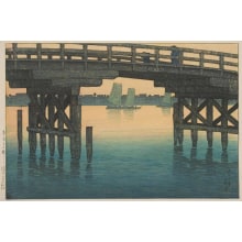 Japanese Print "Kami (no) bridge, Fukagawa" by Kawase Hasui, 川瀬巴水 (Kawase Hasui)