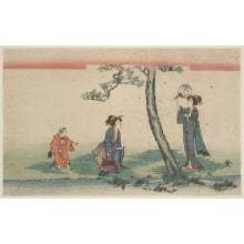 Japanese Print "Catching Fireflies" by Katsukawa Shunsen 勝川 春扇