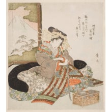 Keisai Eisen, 渓斉英泉 (Keisai Eisen 渓斉 英泉)创作的日本版画《A Tayu》