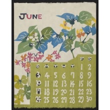 Estampe japonaise "June, 1973 – Wild Flowers: Dokudami and Katabami" par Nishijima, Takeshi