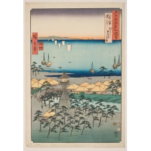 Japanese Print "Province of Settsu: The Beach of Demi in Sumiyoshi" by Utagawa Hiroshige, 歌川広重 (Utagawa Hiroshige I 歌川 広重)
